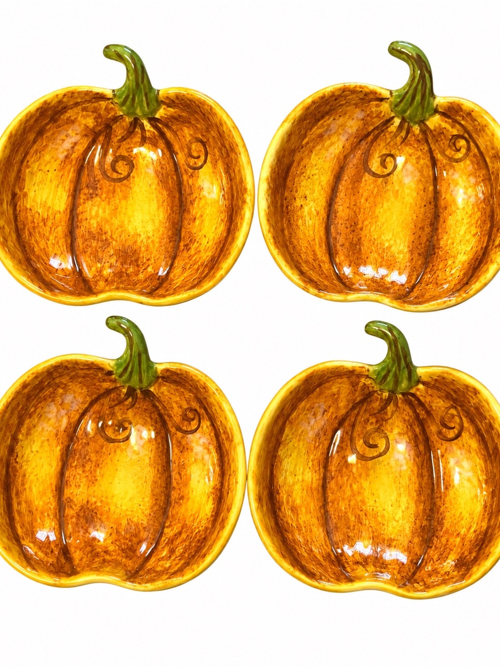 Tabletops Lifestyle Charlotte Decorative Pumpkin Bowls Ceramic (Set of 4)